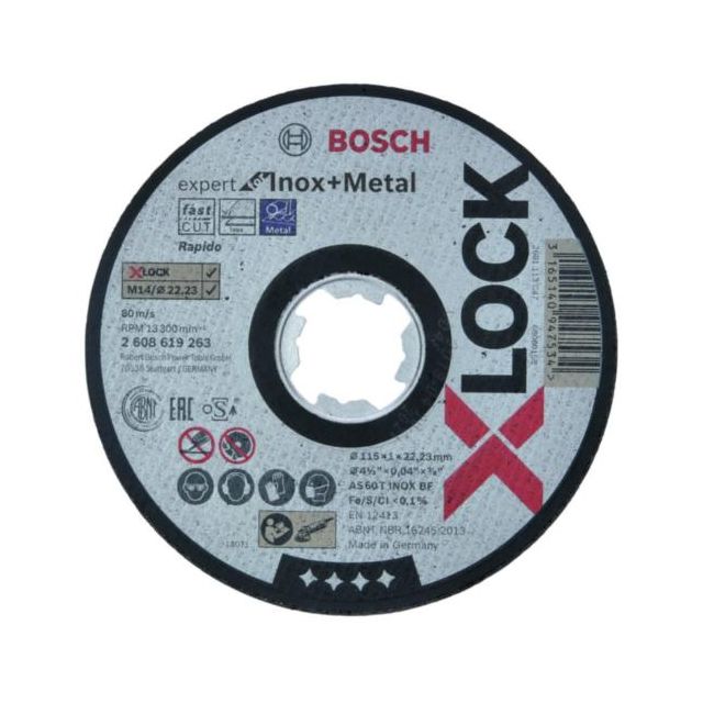 Bosch X-LOCK Expert Metal INOX 115x22mm Straight Cutting Disc