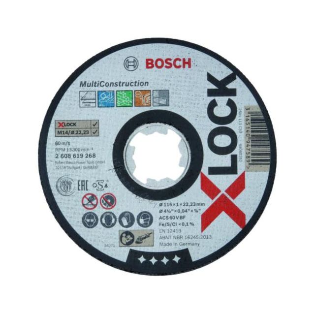 Bosch X-LOCK Expert Multi Construction 115x22mm Straight Cutting Disc